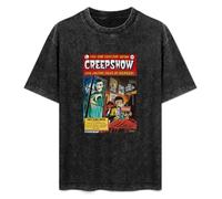 DIAN PIN KE Creepshow 80'S Horror Men and Women Vintage Washed Short Sleeve T-Shirt Streetwear Loose Casual Size XXL