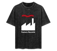 DIAN PIN KE Factory Records Retro Record Label Men's Women's Short Sleeve Soft Washed Cotton T-Shirt Size 3XL