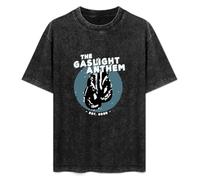 DIAN PIN KE Gaslight Anthem Boxing Gloves Men's Women's Short Sleeve Soft Washed Cotton T-Shirt Size S