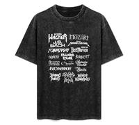 DIAN PIN KE Heavy Metal Composers Mozart Beethoven Chopin Bach Mendelssohn Vintage Streetwear T-Shirt Washed Unisex Tops Size 3XL