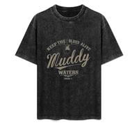 DIAN PIN KE Muddy Waters Keep The Blues Alive Vintage Streetwear T-Shirt Washed Unisex Tops Size 3XL