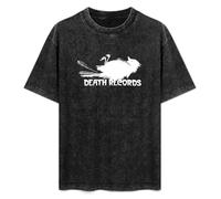 DIAN PIN KE Phantom of The Paradise Death Records 70's Depalma Men and Women Vintage Washed Short Sleeve T-Shirt Streetwear Loose Casual Size L