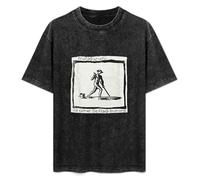 DIAN PIN KE Propagandhi I'd Rather Be Flag Burning Men and Women Vintage Washed Short Sleeve T-Shirt Streetwear Loose Casual Size L