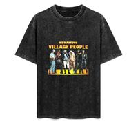 DIAN PIN KE The Village People Vintage Streetwear T-Shirt Washed Unisex Tops Size XXL
