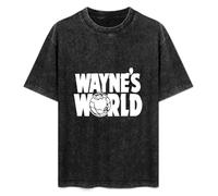 DIAN PIN KE Wayne's World Movie Men's Women's Short Sleeve Soft Washed Cotton T-Shirt Size XXL