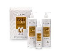 DIANA BEAUTY CREATIVE - INSTAGLAM Set pour Lamination des Cheveux, Shampooing D'apprêt, Fluide Lissant, Spray Fixateur, Soins des Cheveux, Fluide de Lamination, Traitement des Cheveux - Set 3 Pièces