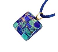 Diana MGPD13 Pendentif en verre de Murano fait main avec feuille d'or et verre vénitien de Venise Italie 2 x 2 cm