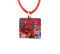 Diana MGPD14 Pendentif en verre de Murano fait main avec feuille d'or et verre vénitien de Venise Italie 2 x 2 cm