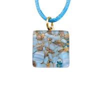 Diana MGPD15 Pendentif en verre de Murano fait main avec feuille d'or et verre vénitien de Venise Italie 2 x 2 cm