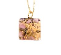 Diana MGPD16 Pendentif en verre de Murano fait main avec feuille d'or et verre vénitien de Venise Italie 2 x 2 cm