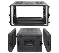 Diandian 6U Rack Case Standard 17" Profondeur, 19" Rackmount Flight Cases, étanche à la poussière 6U Shock Mount Racks avec compartiments pour microphones