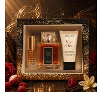 Diane Castel Eleganza - Coffret Cadeau Very Oud | Parfum Femme Boisé Ambré & Lotion Corps | Notes Vanille, Framboise, Rose, Litchi, Cuir | Coffret 3 Pièces