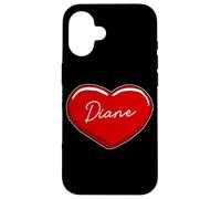 Diane Cœur dessiné à la main - Prénom Cœurs I Love Diane Coque pour iPhone 16