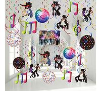 Dianelhall 53 Pieces Disco Party Decorations, 70s Disco Ball Hanging Swirls Ceiling Decor for Retro Fever 70's Boogie 1970s Birthday Hippie Party Favors