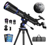 Dianfan Télescope,90 mm Ouverture 800 mm Télescope Astronomique Professionnel pour Adultes, Portable Telescope pour Débutants et Enfants, Optique Multicouche, avec Trépied, Sac et Autocollants