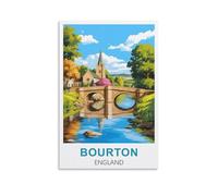 DIANHENG Poster vintage Bourton On The Water Angleterre sur toile pour décoration murale moderne pour chambre à coucher (20 x 30 cm)