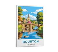 DIANHENG Poster vintage Bourton On The Water en Angleterre, décoration murale sur toile, décoration murale moderne pour chambre à coucher (30 x 45 cm)