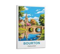 DIANHENG Poster vintage Bourton on the Water England - Impression sur toile - Décoration murale moderne pour chambre à coucher - 20 x 30 cm