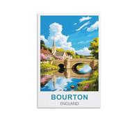 DIANHENG Poster vintage Bourton on the Water England - Impression sur toile - Décoration murale moderne pour chambre à coucher - 30 x 45 cm