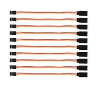 DIANN Lot de 10 rallonges de câble servo à 3 broches 30 cm femelle vers mâle JR pour voitures télécommandées, camions, avions