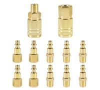 DIANN Lot de 12 raccords d'air et de bouchon en laiton NPT 6,35 mm