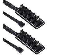 DIANN Lot de 2 câbles d'extension répartiteurs PWM de 1 à 5 ventilateurs d'ordinateur compatibles avec les ventilateurs de refroidissement PC à 3 et 4 broches