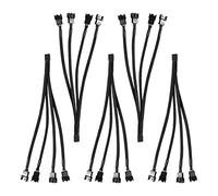 Diann Lot de 5 câbles répartiteurs de ventilateur PWM à 4 broches tressées pour ordinateur PC ventilateur convertisseur 1 à 4 pour boîtier ATX 4 broches/3 broches