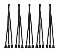Diann Lot de 5 câbles répartiteurs de ventilateur PWM à 4 broches tressés pour ordinateur PC ventilateur convertisseur 1 à 3 pour boîtier ATX 4 broches/3 broches câble de ventilateur de