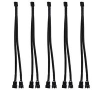 Diann Lot de 5 câbles répartiteurs PWM tressés à 4 broches pour ordinateur PC - Câble d'extension d'alimentation 1 à 2 pour boîtier ATX - Câble de ventilateur de refroidissement à 4 broches/3 broches (5 pièces 1 à 2)