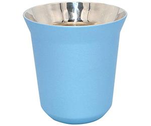 Diano Tasse isotherme en acier inoxydable, petite tasse à expresso métel, double paroi isolée thermiquement, tasse à café capsule 160 ml, bleu clair