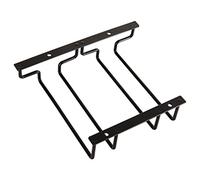 Dianoo Support à verres à vin de 18 cm noir, support à verres à vin à placer sous l'étagère, support à suspendre pour placard de cuisine ou bar, 2 rangées
