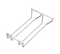 Dianoo Support De Verre à Vin Sous Cabinet Pendaison Support De Verres à Pied Titulaire Avec Des Vis Finition Chromée 35cm 2 Rangées