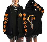 DianShao Demon Slayer Tokito Muichiro Sweat à capuche zippé avec imprimé anime pour homme et femme, Noir 8., M