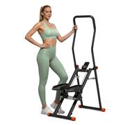 Dianshao Stepper vertical pliable pour maison, escalier stepper avec 3 niveaux de résistance, portée 110 kg, guidon et pédales réglables, entraînement total corps silencieux avec écran LCD
