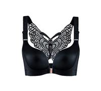 DianShaoA Soutien-Gorge Femme Push Up À sans Armature Fermeture Devant Retour De Papillon Noir 42/95A