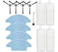 DianSung accessoires pour Lefant M210P M210 M210S M210B M213 M213S, pour OKP Life K2 K3 K3A K4 K5 robot aspirateur pièce de rechange, 4 Chiffon + 4 brosses latérales + 4 filtres