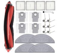 DianSung Accessoires pour Roborock Q10 S5 / Q10 S5+ Robot aspirateur pièce de Rechange, 1 Brosses à Rouleau + 4 Chiffon de Nettoyage + 4 Sac à poussière + 6 brosses latérales + 4 filtres