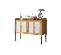 DIANXI Buffet Table de Rangement Porche rétro, Cuisine Rurale à Quatre Portes, Salle Manger, Armoire vin sculptée, décorative, entrée Villa chez l'habitant Armoire à Couverts(A-128x45x92cm)