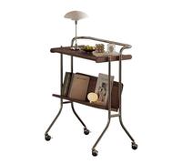 DIANXI Canapé Table Basse Table d'appoint à roulettes en Bois Massif, Style rétro, for Salon, canapé, Petite Table de thé ou Loisirs