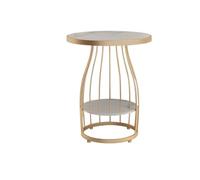 DIANXI Canapé Table Basse Table d'appoint Effet Pierre d'inspiration Luxueuse, Table Basse compacte, de canapé Salon, Ronde Balcon Mobile Minimaliste, Meuble