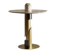 DIANXI Canapé Table Basse Table de négociation Ronde en Ardoise Luxe, Petite Table réunion, Bureau, Loisirs, décoration, café(70 * 75cm)