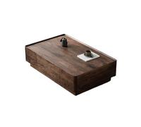 DIANXI Table Basse rectangulaire en Bois Massif 130 x 70 36 cm, Table de Rangement Minimaliste Noyer, Meuble Moderne for Salon pour Les Petits Espaces