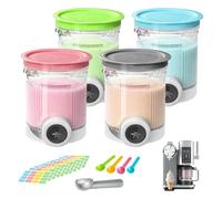 Dianyameet 4 récipients de rechange compatibles avec la machine à glace molle Ninja Swirl by CREAMi série NC700 NC7001EU, pour accessoires de coupes à glace Ninja Swirl by Creamy
