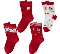 Dianzan 4 Pares De Calcetines De Algodón Con Estampado De Caballos, Cálidos, Suaves Y Acogedores, Para Navidad, Otoño E Invierno, Para Mujer Y Hombre.