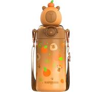 Dianzan Bouteille Isotherme pour Enfants De 600, Gobelet À Café Portable, Tasse De avec Paille, Jolie Bouteille D' Isotherme pour Enfants avec Bandoulière