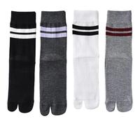 Dianzan Calcetines Tabi, 4 Pares, De Algodón Elástico, Con Puntera Dividida, Estilo Japonés, Absorbentes, Para Mujeres Y Hombres.