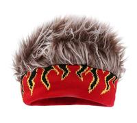 Dianzan Chapeaux À Visière pour Hommes avec Perruque À Pointes, Chapeau en, Chapeau Tricoté À Flamme avec Attachés, Bandeau De Perruque À Courts Amusant, Chapeau Fantaisie avec