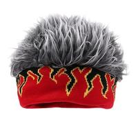 Dianzan Chapeaux À Visière pour Hommes avec Perruque À Pointes, Chapeau en, Chapeau Tricoté À Flamme avec Attachés, Bandeau De Perruque À Courts Amusant, Chapeau Fantaisie avec