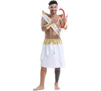 Dianzan Costume De Cupidon pour, Tenue De Saint-Valentin avec Nœud en Flèche Dorée, Ceinture À Une Épaule, Tenues De Déguisement Grecques Romaines Antiques pour Adultes