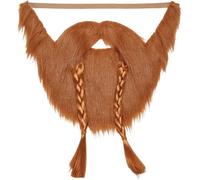 Dianzan Fausses Moustaches, Fausse Barbe Amusante avec Sangle Élastique Réglable, Barbe De Simulation Viking À Double Tresse pour Adultes Enfants, Costume d'halloween